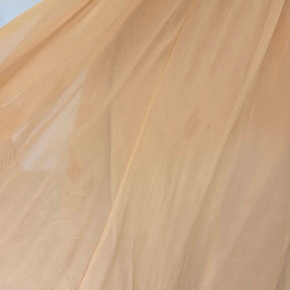 Sherri Hill Strapless Prom Dress Ball Gown Size S 4 Peach Chiffon Beaded - Picture 13 of 13